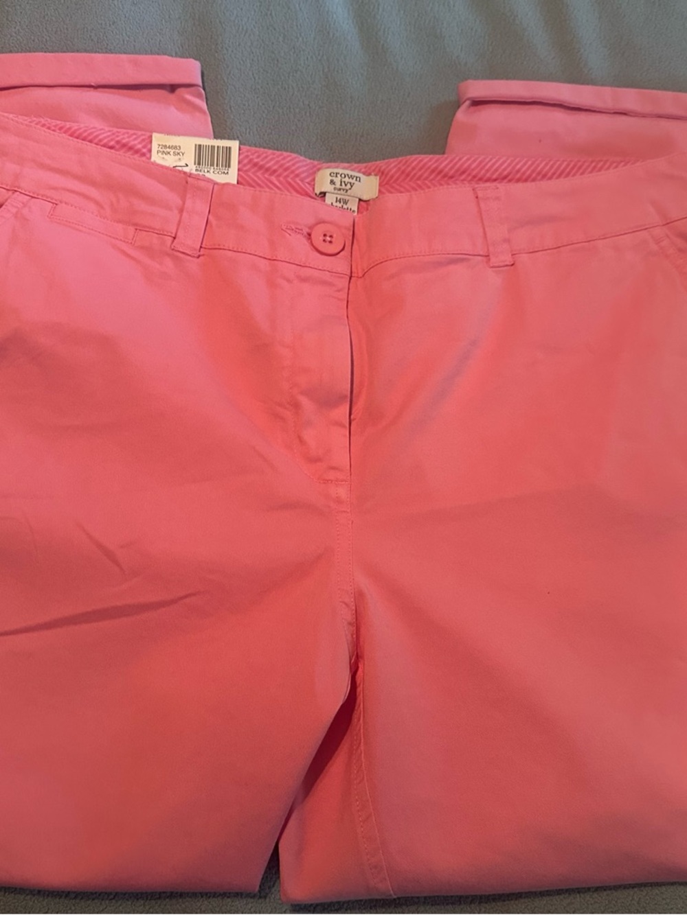 Crown and Ivy Pink Sky Capris Cropped Pants NWT